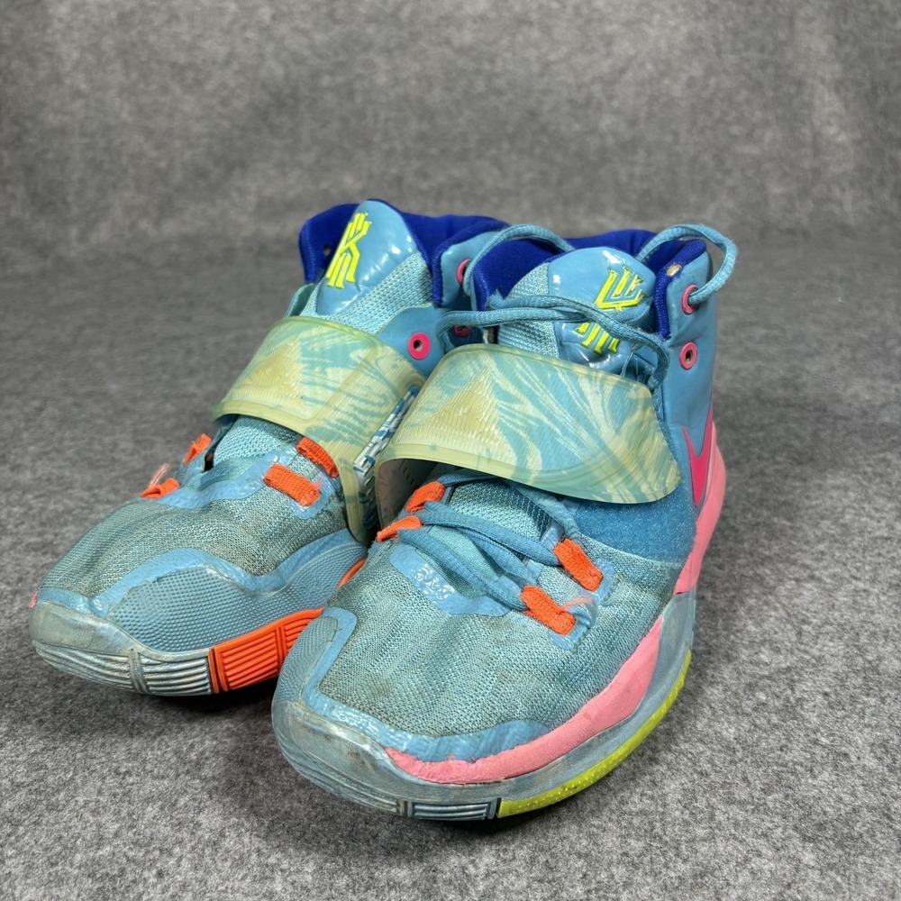 Nike Kyrie 6 Heal the World Basketball Shoes 6Y Blue Pink Mid Top Sneaker